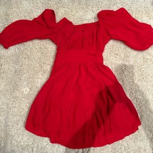 Exlura Red Baby Doll dress open back